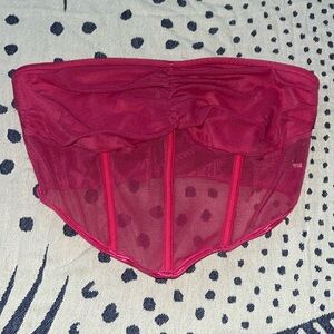 Pink corset tube top